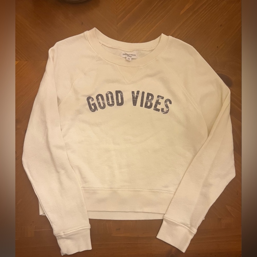 Grayson Threads Cream "Good Vibes" Sweatshirt